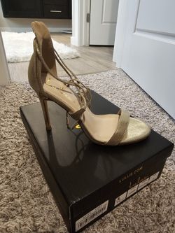 New Womens Gold High Heels