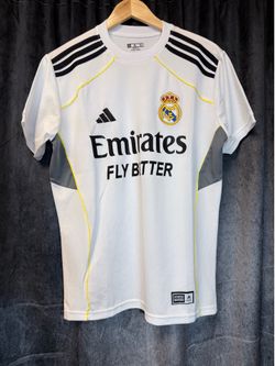 REAL MADRID MEN SOCCER JERSEY WHITE HOME SHORT SLEEVE SIZE XL FLY BETTER FAN STYLE