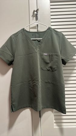 Figs Moss Scrub Top (M)