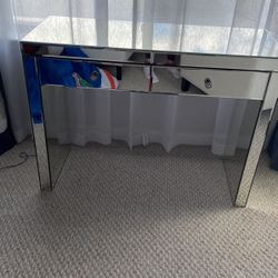 Mirrored Desk With 2 Drawers. Final Price. Will Keep It Myself If Does Not Sell. 650 Brand New.