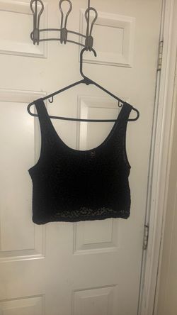 Womans Black Lace Crop Tank Top