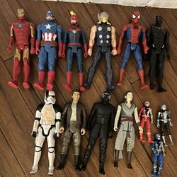 Marvel, Star Wars, and Power Ranger Action Figure Lot 