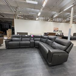 Costco Wylder Leather Power Reclining Sectional 
