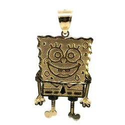 Men’s Woman’s 10k Yellow Gold 1.5” Inch SpongeBob SquarePants Charm Pendant For Necklace GP3115311