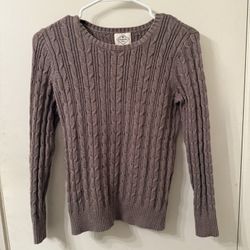 St johns bay- Petite Medium brown cable knit sweater