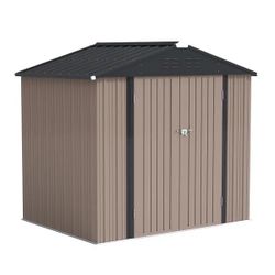 6 ft. W x 8 ft. D Outdoor Storage Metal Shed Lockable Metal Garden Shed for Backyard Outdoor 245 sq. ft.