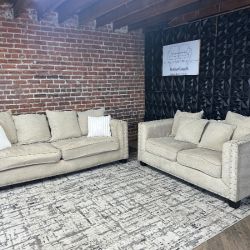 Delivery Available beige sofa loveseat couch set