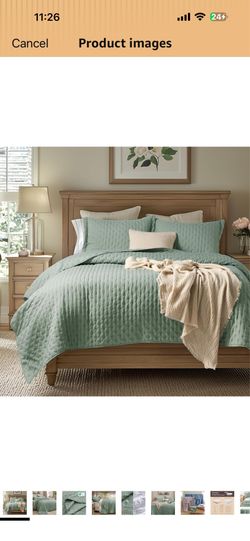 Bedsure Quilts Queen Size - Sage Green Bedspread Queen Size & Lightweight Comforter, Modern & Boho Coverlet with Clover Pattern, Ultra Soft All-Season