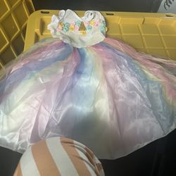 Unicorn Birthday Dress Size LARGE 