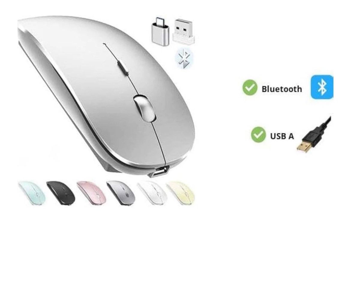 Bluetooth Silver Wireless Mouse for Laptop mac MacBook ipad MacBook Air PC