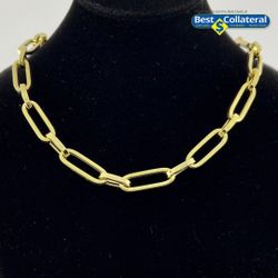 18 Inch 14k Gold Paper clip Chain