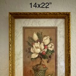 Flower picture in Wooden frame