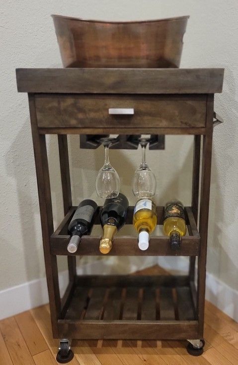 Wood Wine and Glass Rack