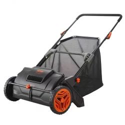 16# Push Lawn Sweeper, 21inch Leaf & Grass Collector, Strong Plastic Wheels & Heavy Duty Thickened Steel Durable to Use with Large Capacity 3.5 cu. ft