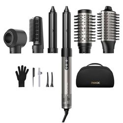 6 in 1 Multi Hair Styler Dryer Brush, 110,000 RPM High-Speed, Negative Ionic, Fast Drying for Professional Blow Dry, Curling, Volumizing, Straightenin