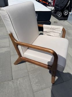 Mid-Century Modern Wood Frame Accent Chair