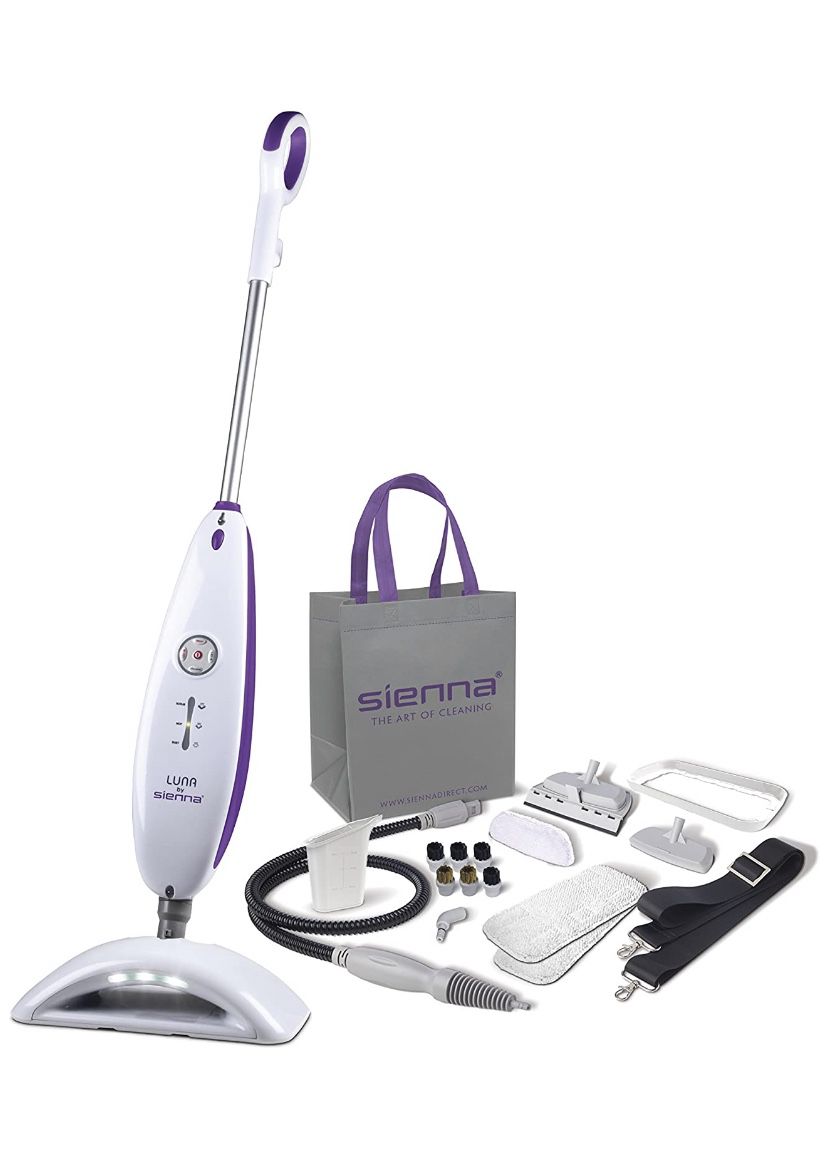 Sienna Luna Plus Steam Mop | Multi Purpose Handheld Steamer | Hardwood Floor | Tile Cleaner, 1500 Watts, 212 Degrees F, Purple