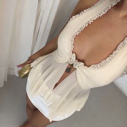 Halter neck apricot Top (Small)