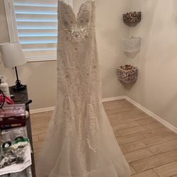 Strapless, Fit & Flare Wedding Dress