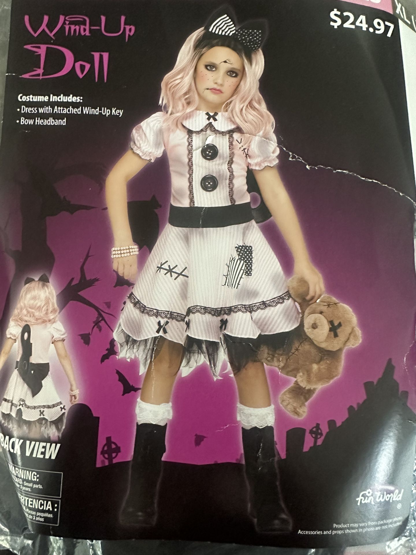 Kids XL Costume Wind Up Doll