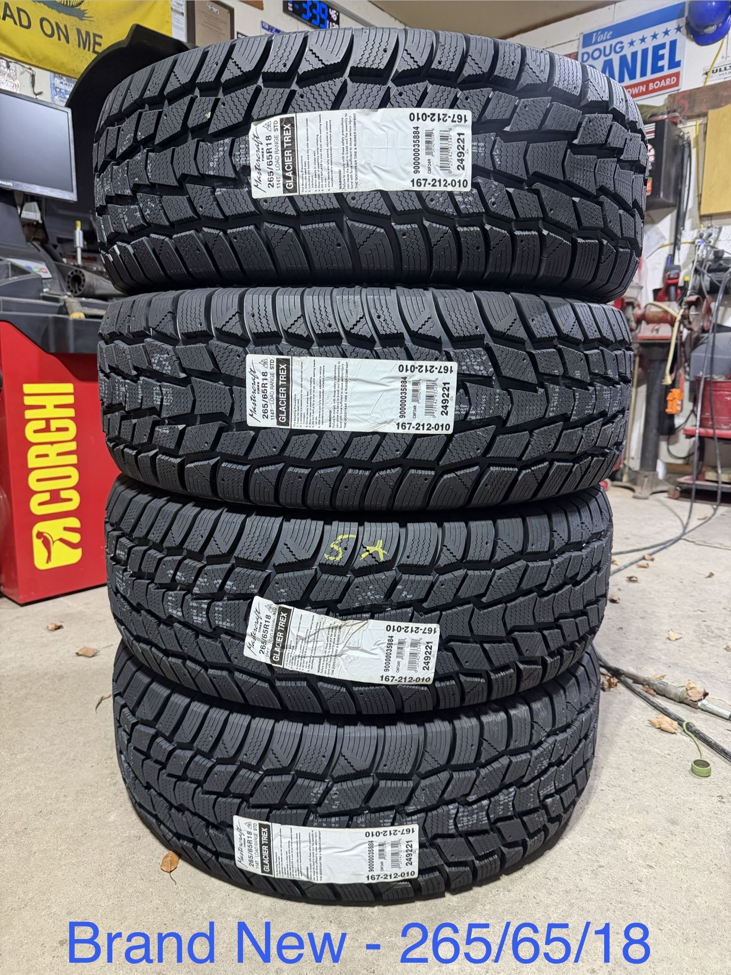 (4) - 265/65/18 Mastercraft Glacier Trex Snow Tires