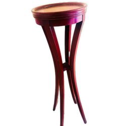 Antique Round Corner Table in cherry finish vintage Ca. 1930’s Solid Wood Curved 42” h  12” across