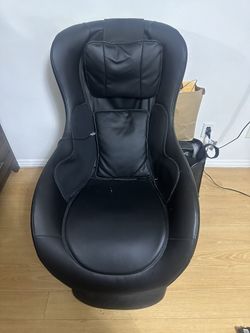 Black Leather Massage Chair With Heating Option