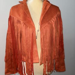 Fringe Suede Crop Jacket