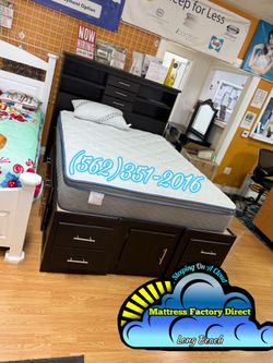Queen storage bed frame cafe with drawers Nuevo new
