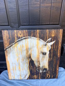 White Horse Canvas Wall Art