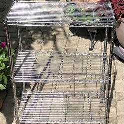 3 tier NSF Metal Shelving, chrome: 23”W x 13”D x 30”H