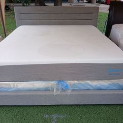 King Size Bed And Mattress.  USED