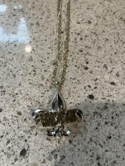Silver And Gold Stainless Steel Whodat necklace