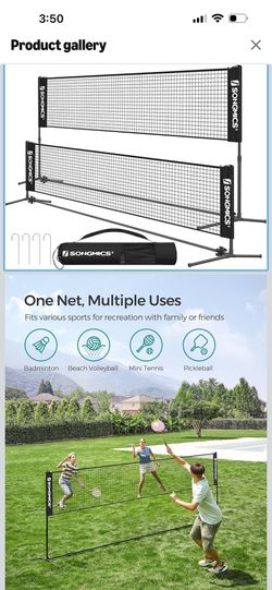 SONGMICS Badminton Net, Height Adjustable Volleyball Net,