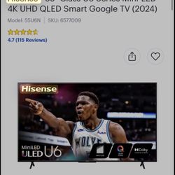 Hisense 55 inch U6 Series Mini-LED 4K QLED Smart Google TV