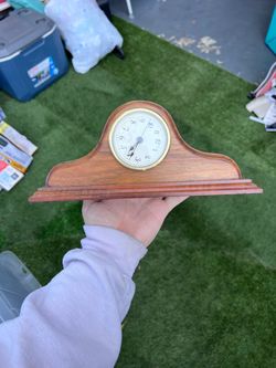 Handcrafted Wood Mantel Clock Roger D Feathers Denair CA Quartz Made in USA