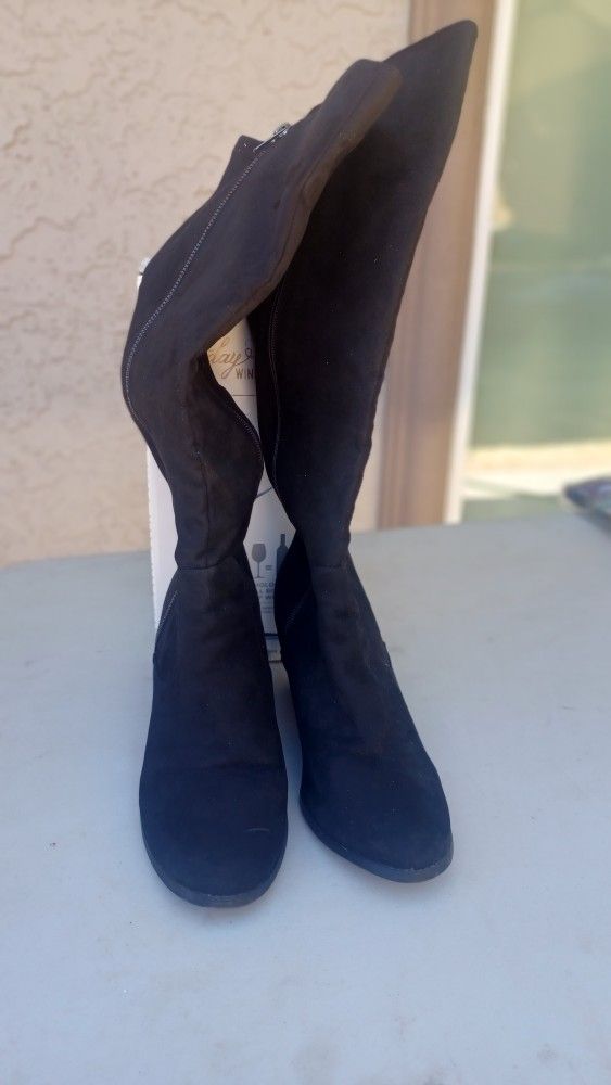Women's Black Wedge Boots