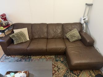 Brown Leather Couch