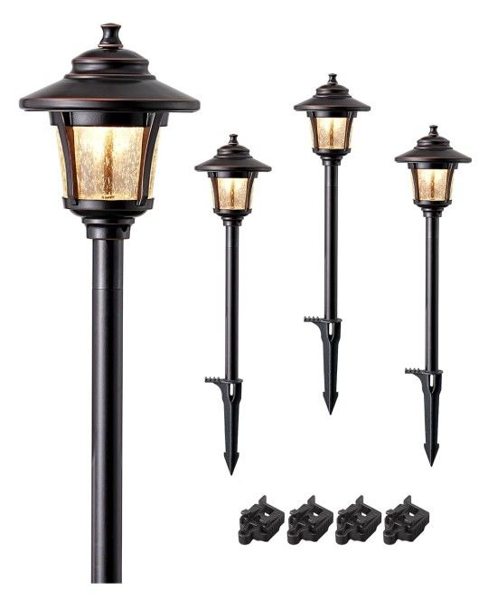EDISHINE 12V 3W 120LM 3000K Warm White Low Voltage Landscape Lights, 4 Pack-HGSL34A