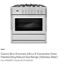 Cosmo 36” Gas Range 
