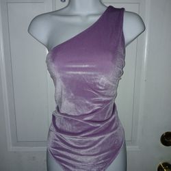 New Fabletics XL Lilac Suede Body Suit