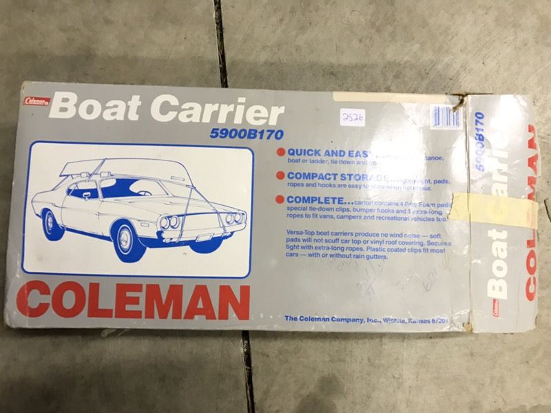 Coleman boat carrier for cars.