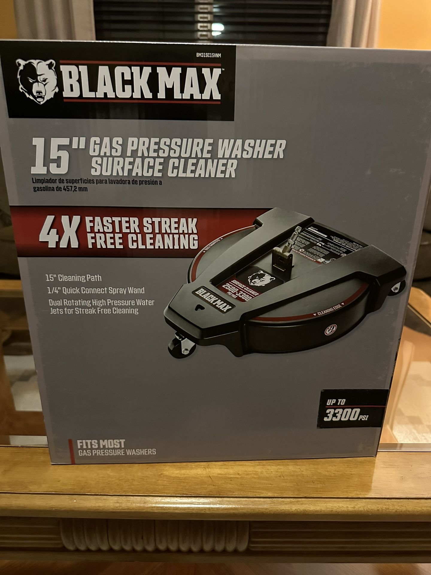 Black Max Gas pressure Washer Surface