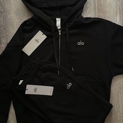 Alo Yoga Black Tracksuit Set with Tags