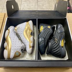 Nike Air Jordan DMP Pack 13/14 Gold US 9.5 897563-900 w/Box