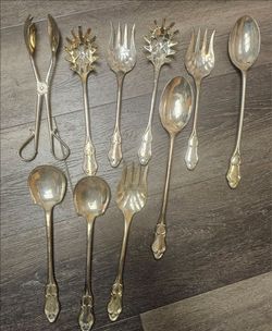 Vintage silver-plated serving utensils