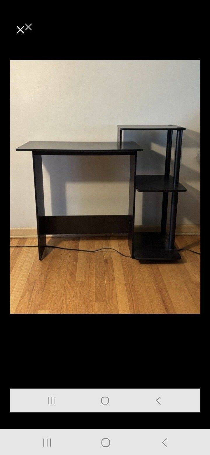 College Desk (Tabletop 29" Height, Shelving Unit is 34" Height, 39 1/2 " Wide and 15 1/2 " Deep)
