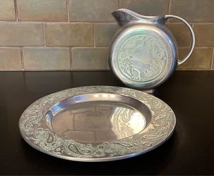 Pewter Pitcher & Tray