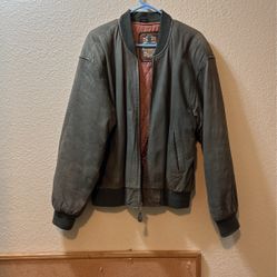 Vintage Leather Bomber Jacket