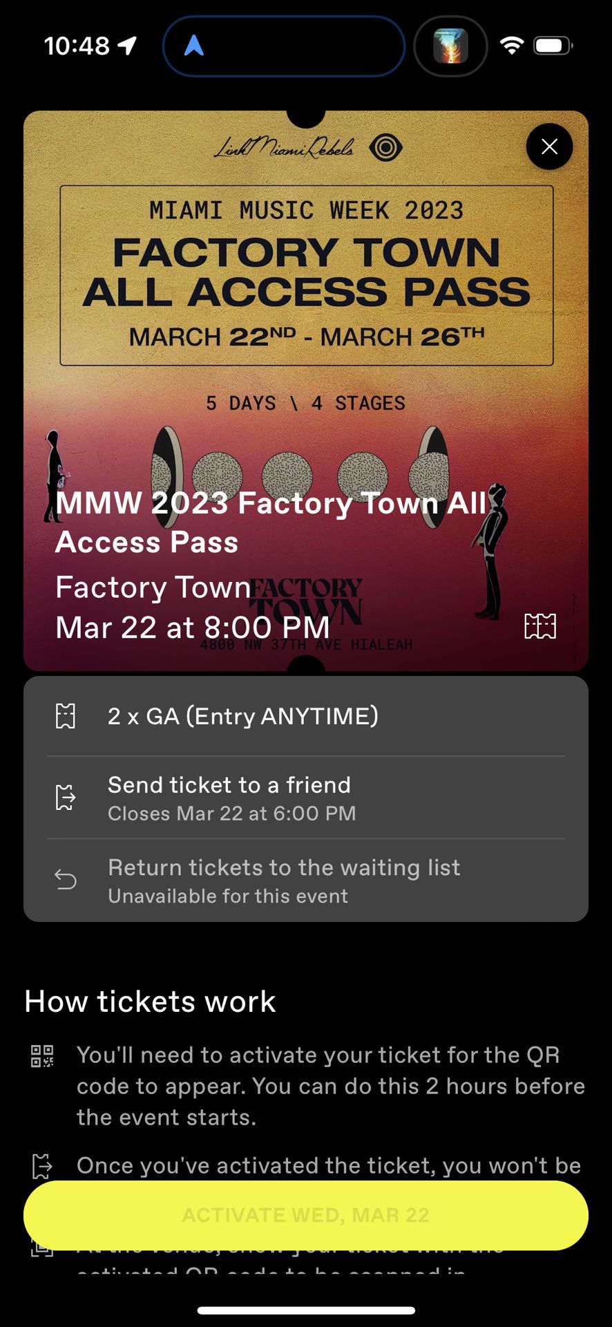 Factory Town MMW Week Pass Afterlife